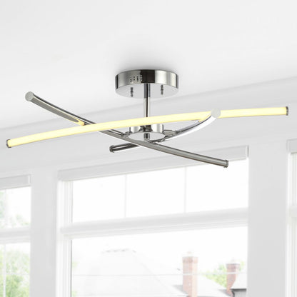 Crucis Modern Metal Integrated Led Semi Flush Mount