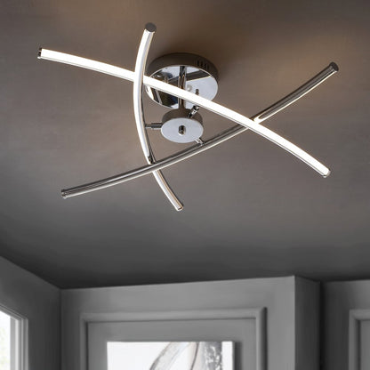 Crucis Modern Metal Integrated Led Semi Flush Mount