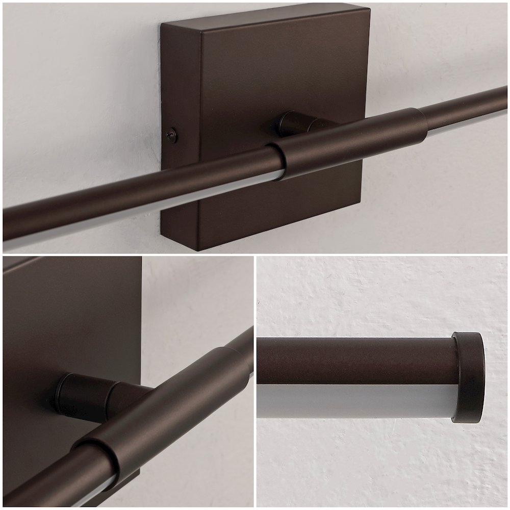 16.25" Minimalist Dimmable Integrated LED Metal Wall Sconce, Oil Rubbed Bronze