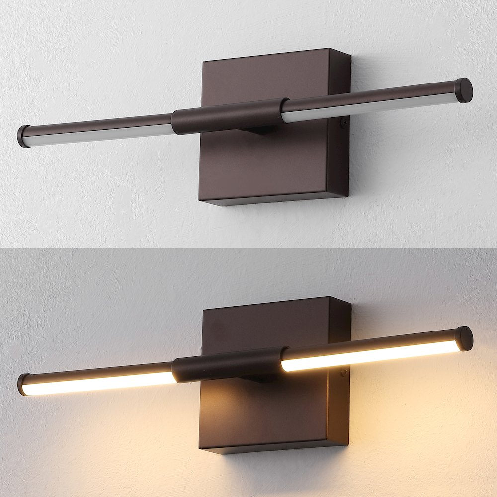16.25" Minimalist Dimmable Integrated LED Metal Wall Sconce, Oil Rubbed Bronze