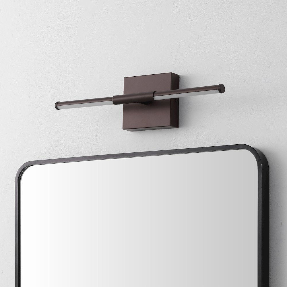 16.25" Minimalist Dimmable Integrated LED Metal Wall Sconce, Oil Rubbed Bronze