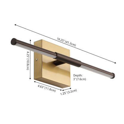 16.25" Dimmable Integrated LED Metal Wall Sconce, Oil Rubbed Bronze/Brass Gold