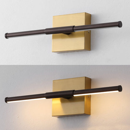 16.25" Dimmable Integrated LED Metal Wall Sconce, Oil Rubbed Bronze/Brass Gold