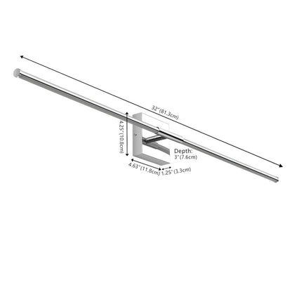 Makena 32" Modern Minimalist Dimmable Integrated LED Metal Wall Sconce, Chrome