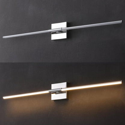 Makena 32" Modern Minimalist Dimmable Integrated LED Metal Wall Sconce, Chrome