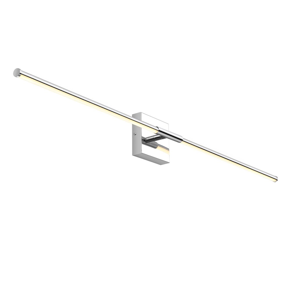 Makena 32" Modern Minimalist Dimmable Integrated LED Metal Wall Sconce, Chrome