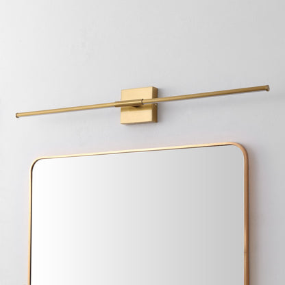 32" Modern Minimalist Dimmable Integrated LED Metal Wall Sconce, Brass Gold