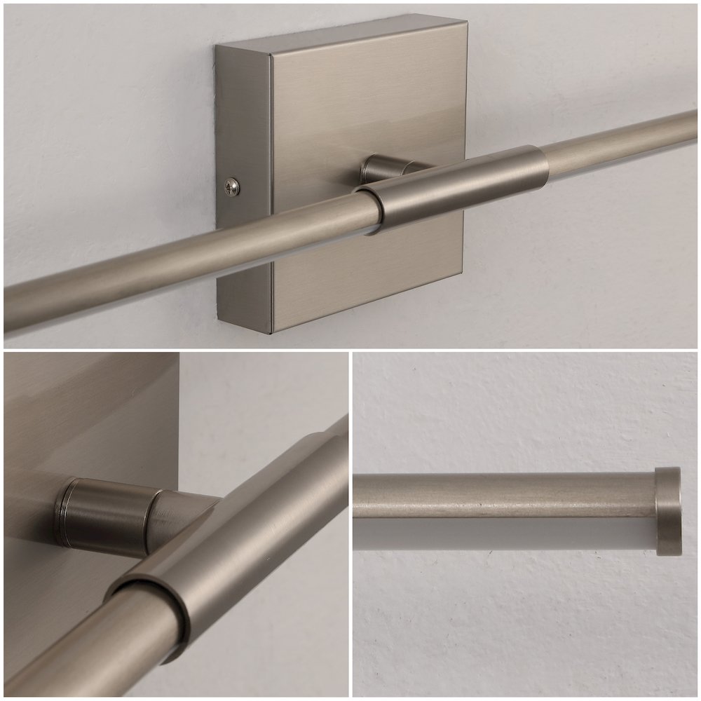 Makena 32" Modern Minimalist Dimmable Integrated LED Metal Wall Sconce, Nickel