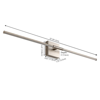 Makena 32" Modern Minimalist Dimmable Integrated LED Metal Wall Sconce, Nickel