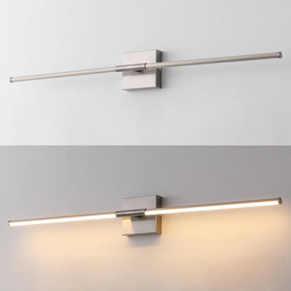 Makena 32" Modern Minimalist Dimmable Integrated LED Metal Wall Sconce, Nickel