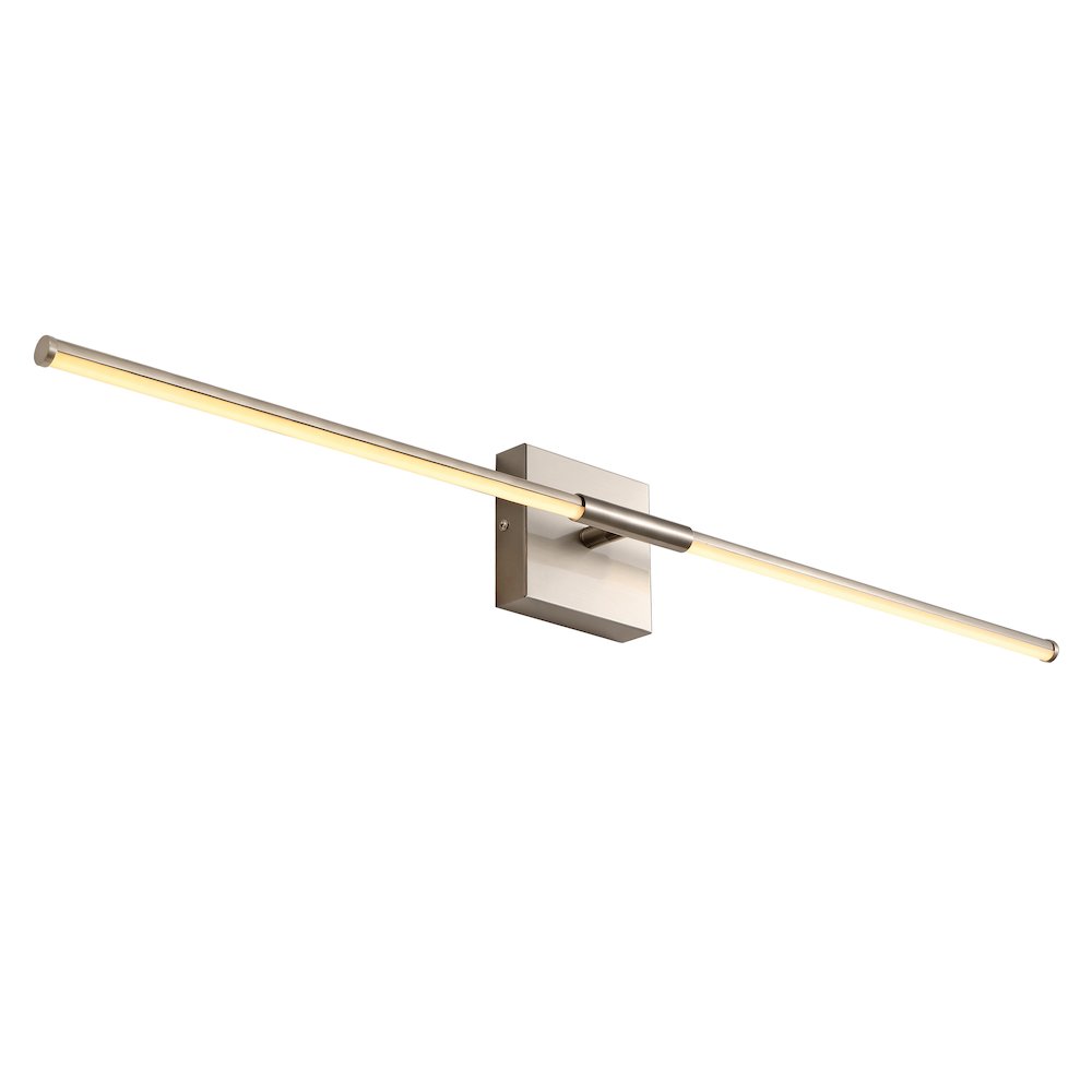 Makena 32" Modern Minimalist Dimmable Integrated LED Metal Wall Sconce, Nickel