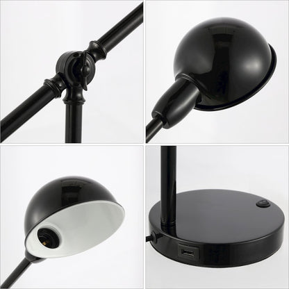 Curtis Vintage Industrial Iron Adjustable Dome Shade Led Task Lamp