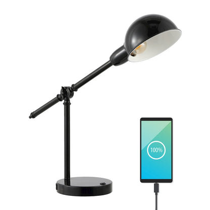 Curtis Vintage Industrial Iron Adjustable Dome Shade Led Task Lamp