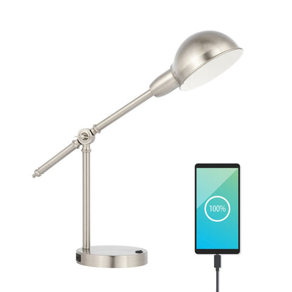 Curtis Vintage Industrial Iron Adjustable Dome Shade Led Task Lamp