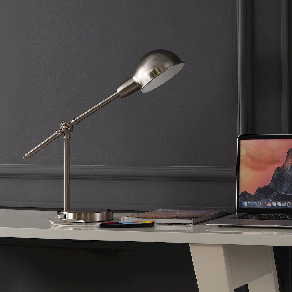 Curtis Vintage Industrial Iron Adjustable Dome Shade Led Task Lamp