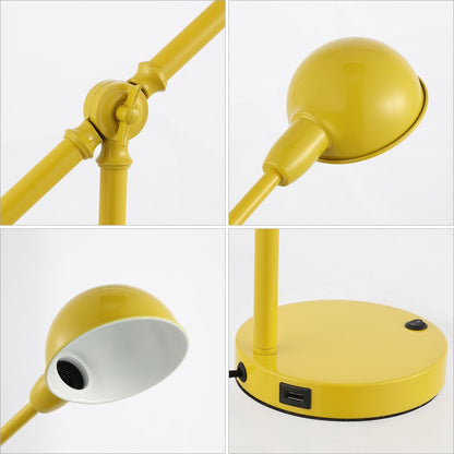 Curtis Vintage Industrial Iron Adjustable Dome Shade Led Task Lamp