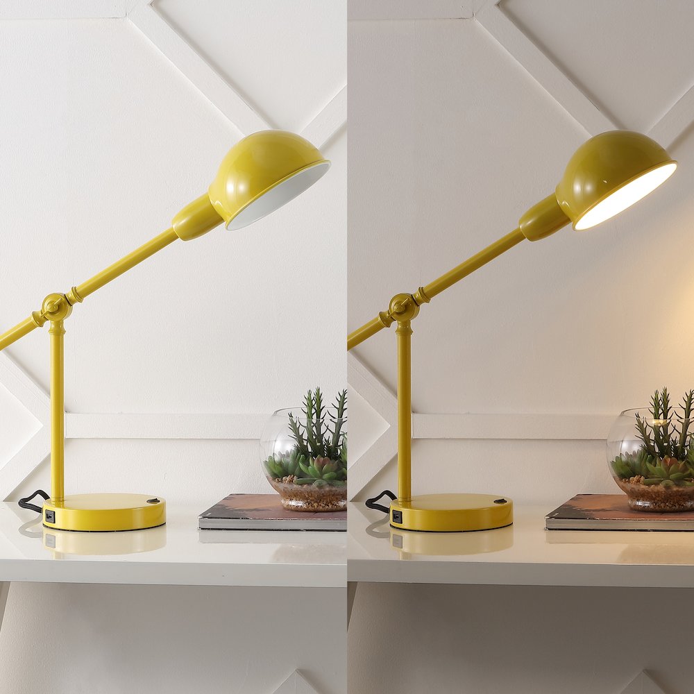 Curtis Vintage Industrial Iron Adjustable Dome Shade Led Task Lamp