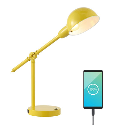 Curtis Vintage Industrial Iron Adjustable Dome Shade Led Task Lamp