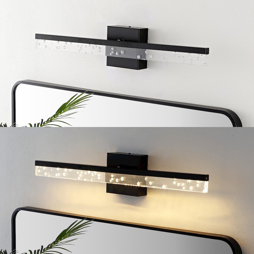 Mario Modern Contemporary Iron/Seeded Acrylic Integrated Led Vanity Light