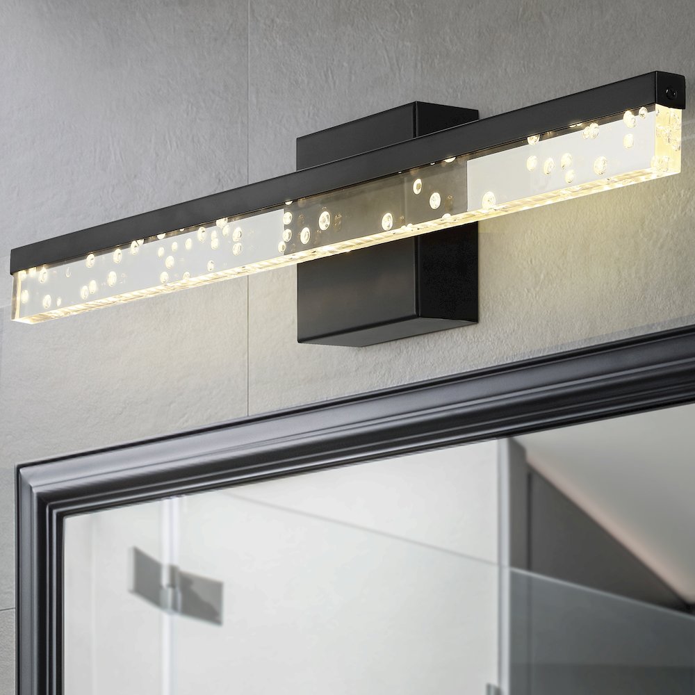 Mario Modern Contemporary Iron/Seeded Acrylic Integrated Led Vanity Light