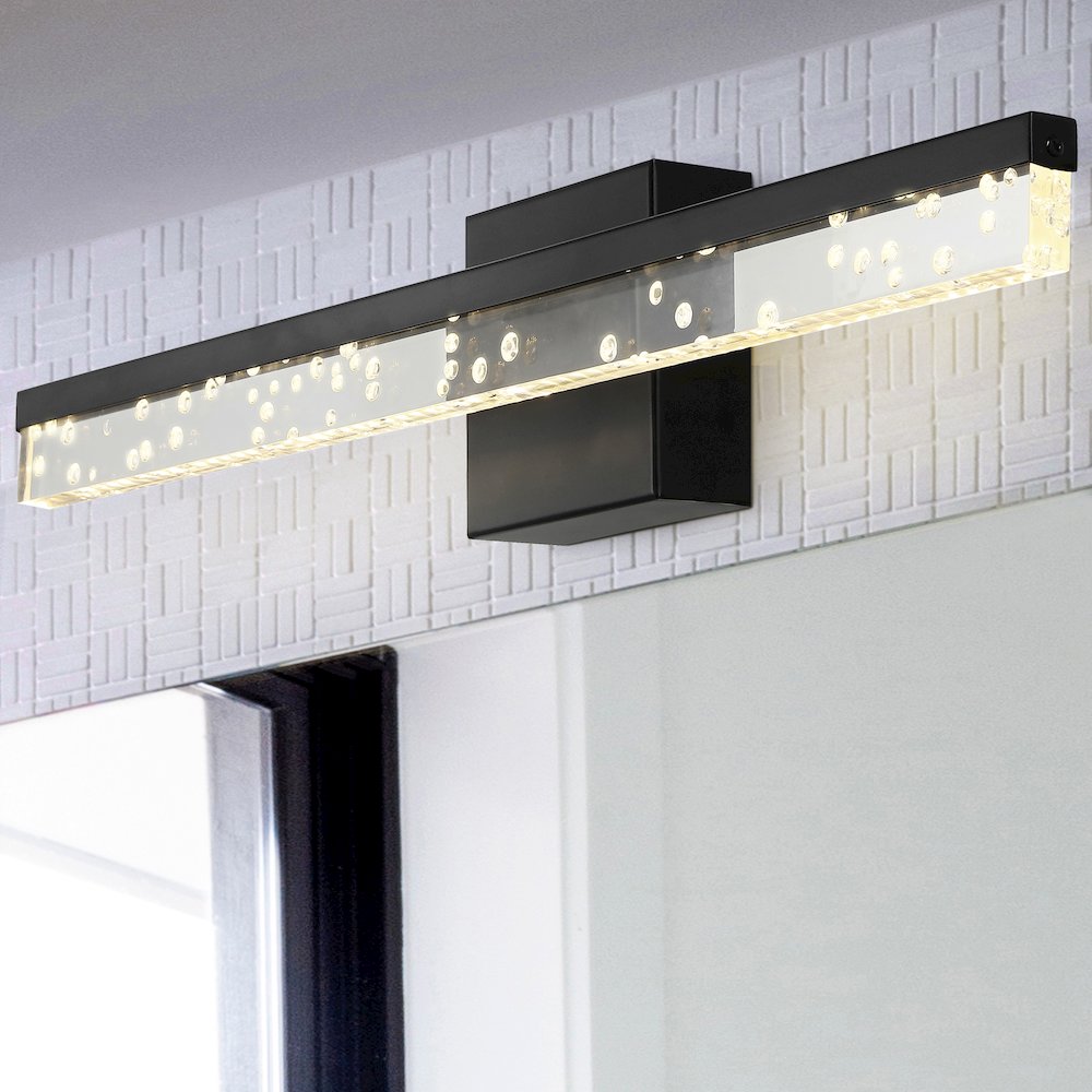 Mario Modern Contemporary Iron/Seeded Acrylic Integrated Led Vanity Light