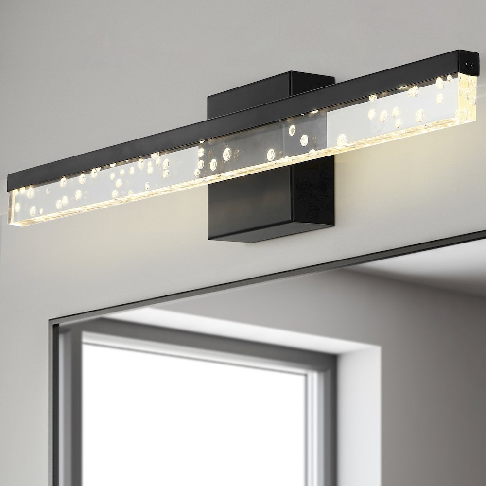 Mario Modern Contemporary Iron/Seeded Acrylic Integrated Led Vanity Light