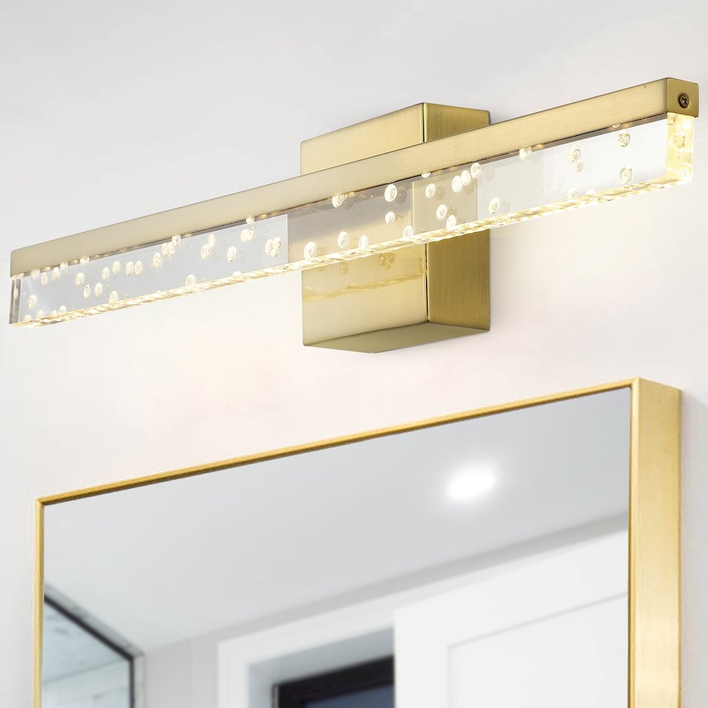 Mario Modern Contemporary Iron/Seeded Acrylic Integrated Led Vanity Light