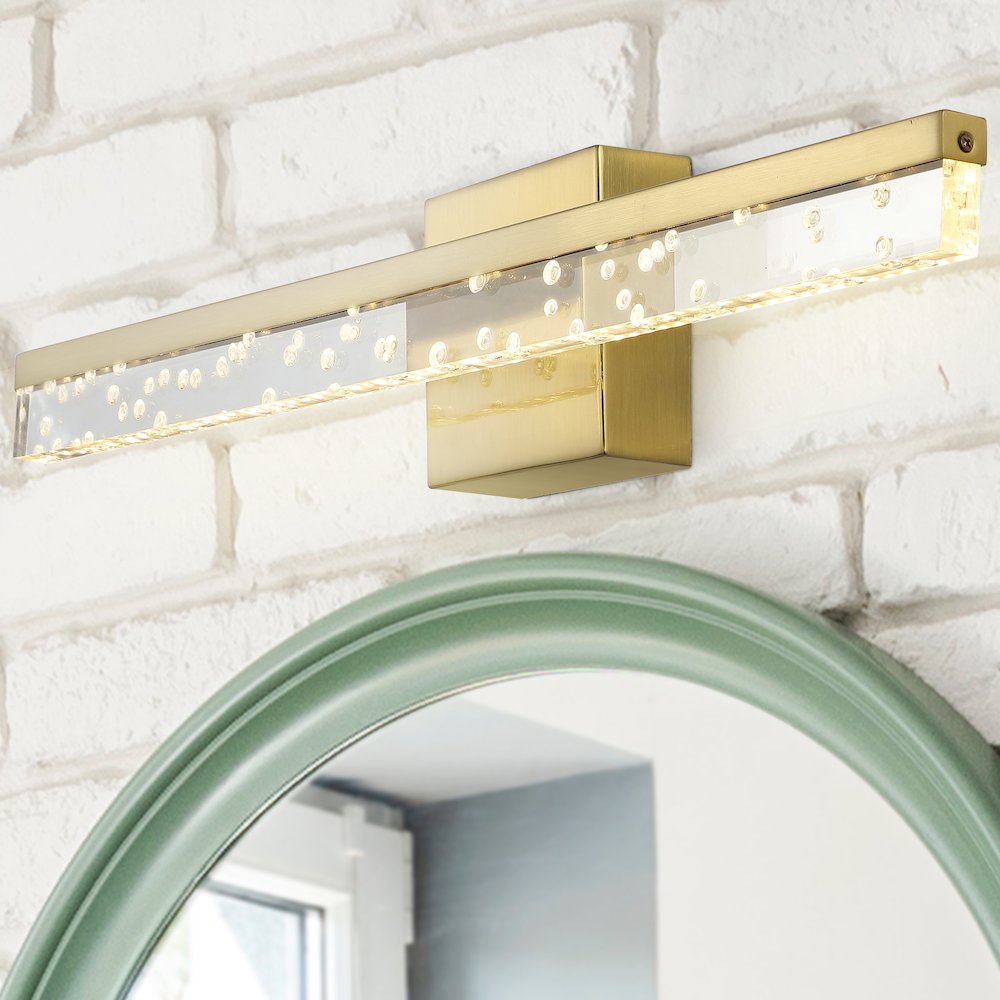 Mario Modern Contemporary Iron/Seeded Acrylic Integrated Led Vanity Light