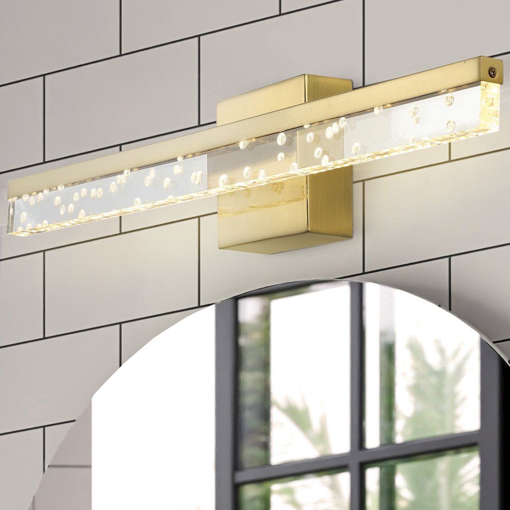 Mario Modern Contemporary Iron/Seeded Acrylic Integrated Led Vanity Light