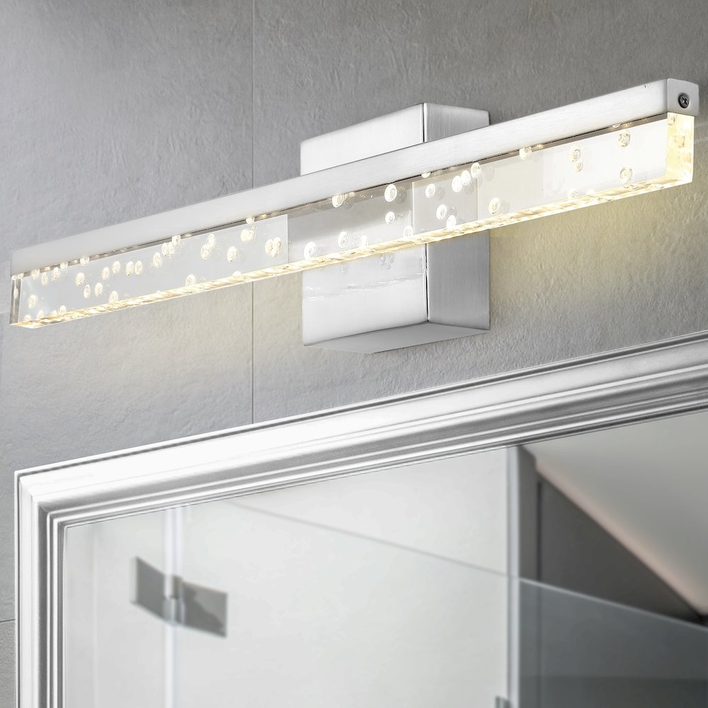 Mario Modern Contemporary Iron/Seeded Acrylic Integrated Led Vanity Light