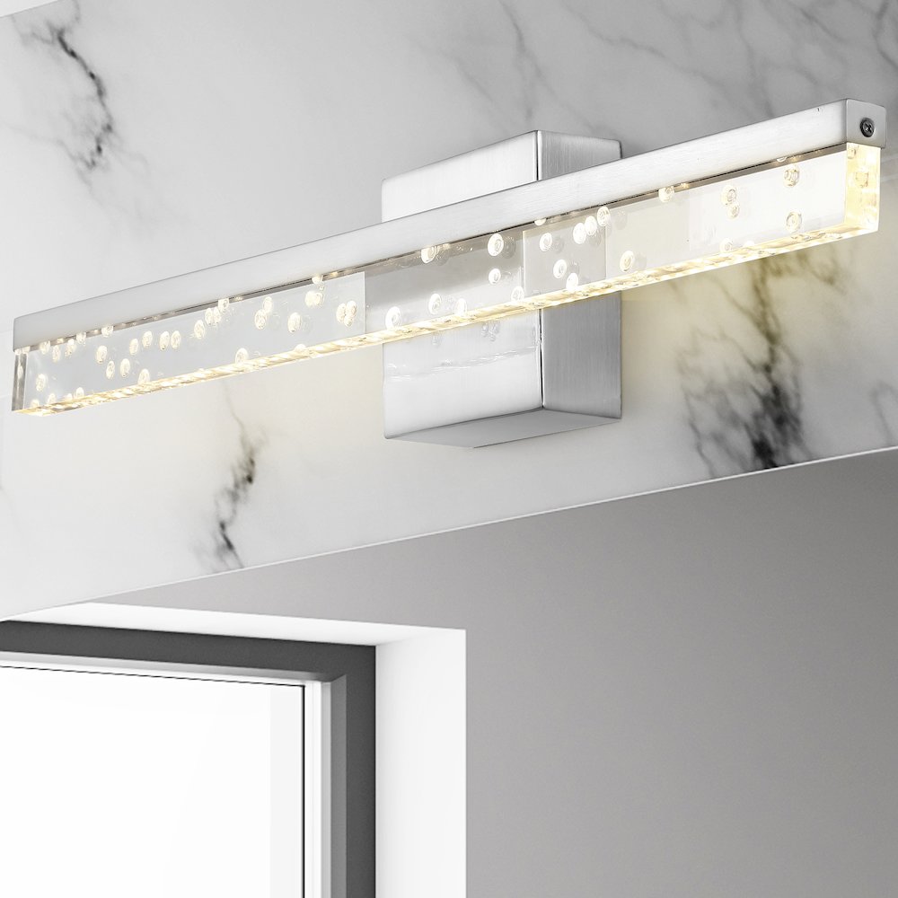 Mario Modern Contemporary Iron/Seeded Acrylic Integrated Led Vanity Light