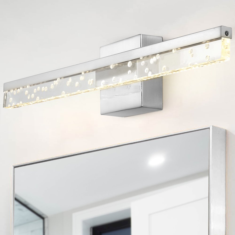 Mario Modern Contemporary Iron/Seeded Acrylic Integrated Led Vanity Light