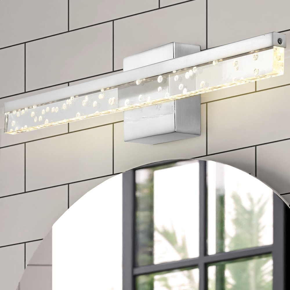 Mario Modern Contemporary Iron/Seeded Acrylic Integrated Led Vanity Light