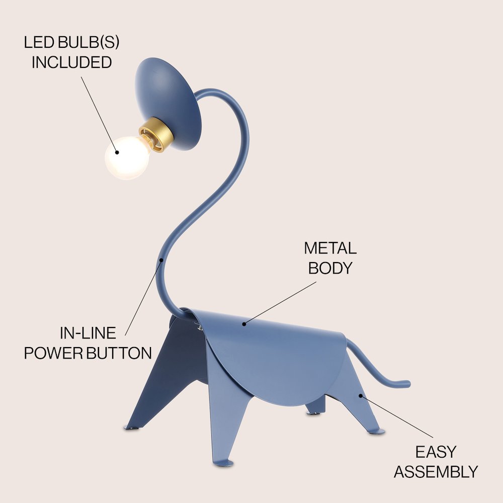 Bradley Modern Industrial Iron Brachiosaurus Led Kids' Lamp
