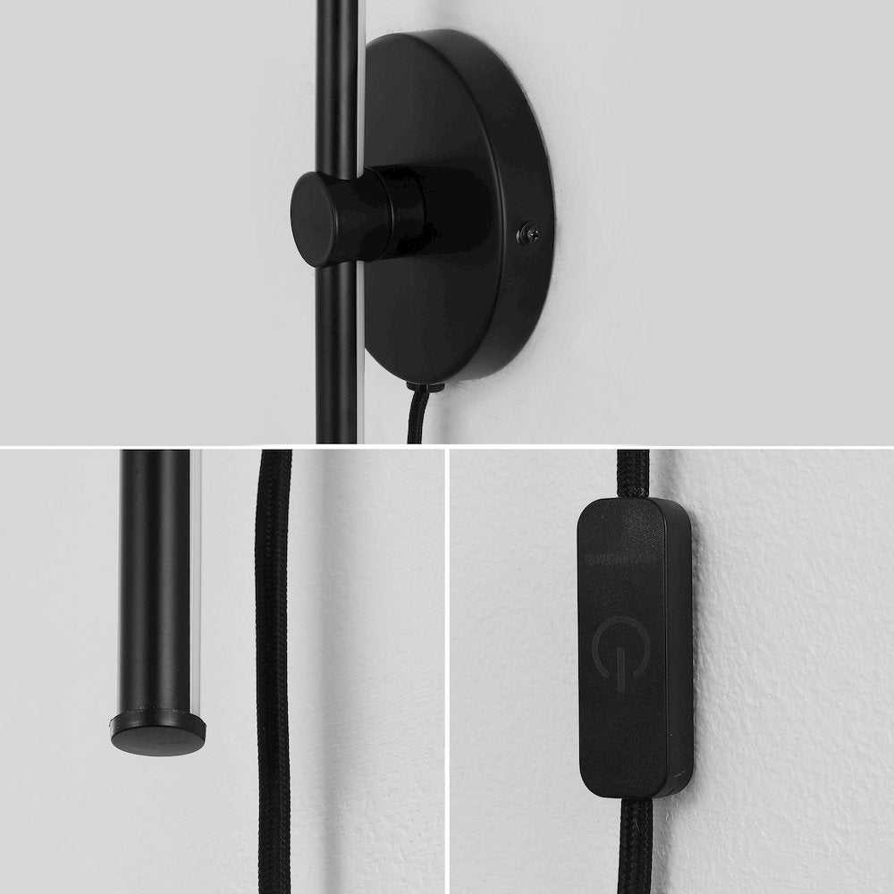 Minimalist Iron Adjustable Bar Integrated Led Plug-In Sconce