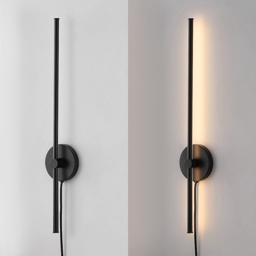 Minimalist Iron Adjustable Bar Integrated Led Plug-In Sconce