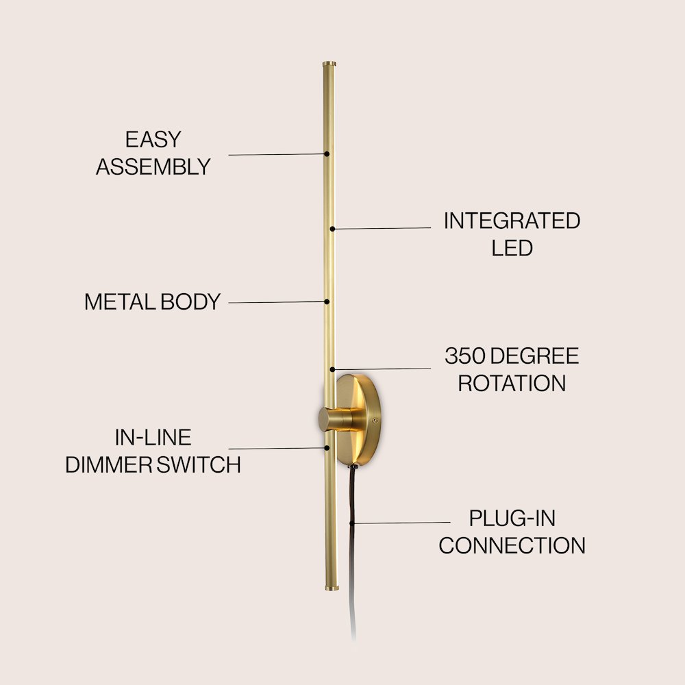 Minimalist Iron Adjustable Bar Integrated Led Plug-In Sconce