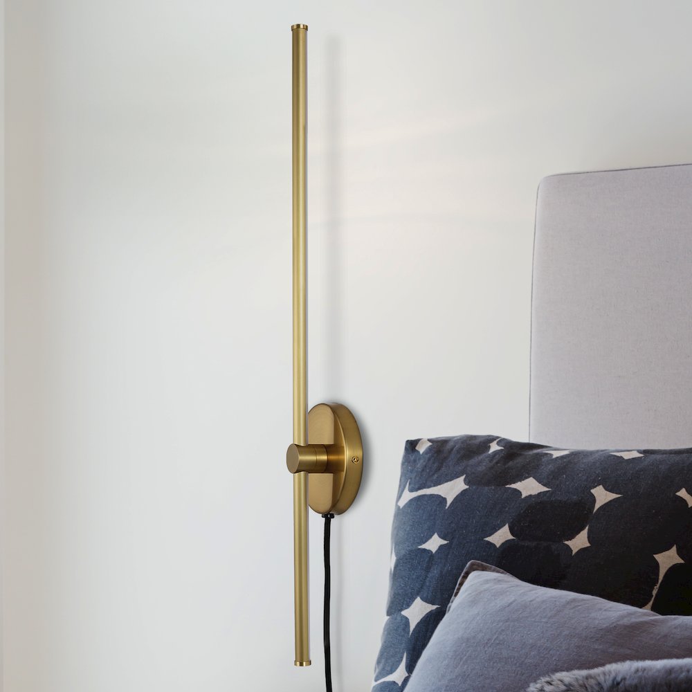 Minimalist Iron Adjustable Bar Integrated Led Plug-In Sconce