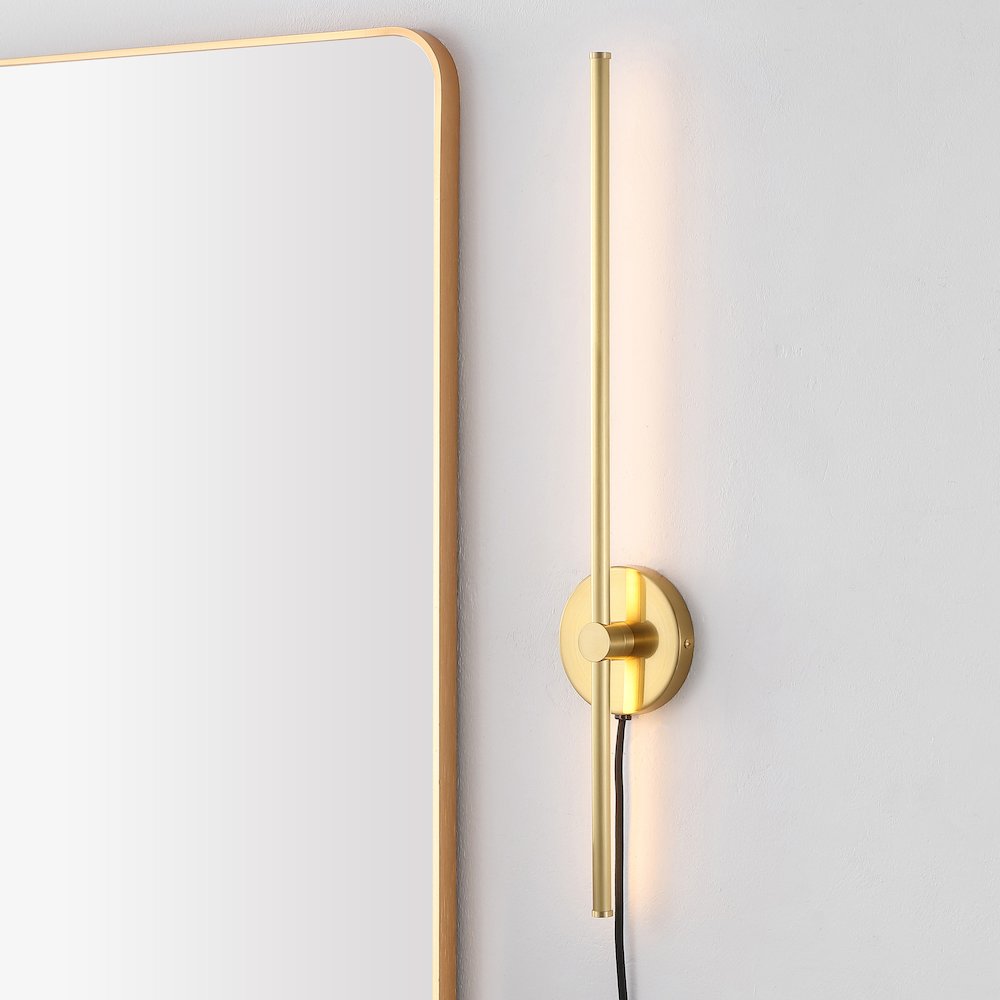 Minimalist Iron Adjustable Bar Integrated Led Plug-In Sconce