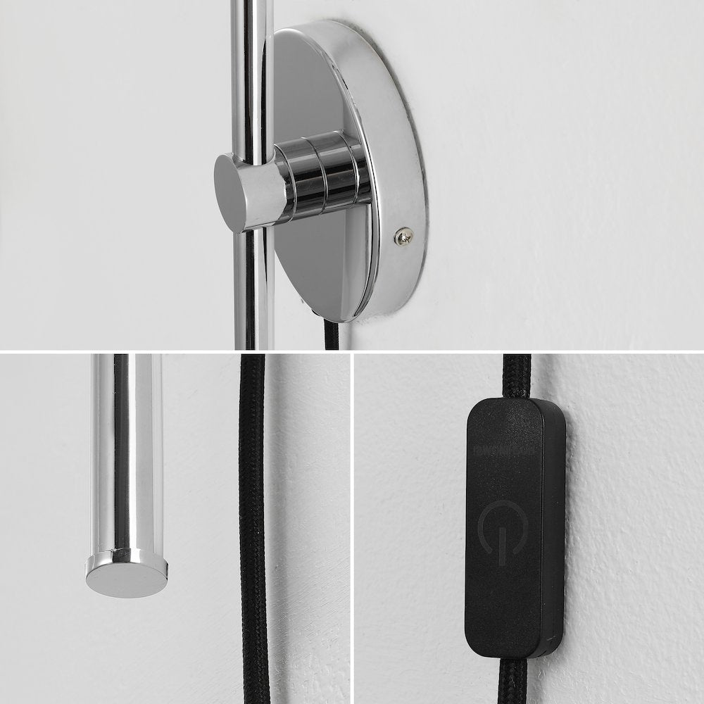 Minimalist Iron Adjustable Bar Integrated Led Plug-In Sconce