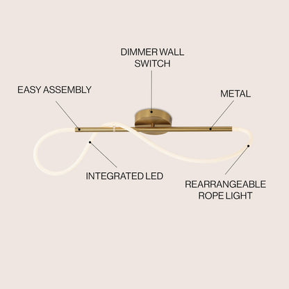 Contemporary Minimalist 360 Adjustable Silicone Neon Rope Dimmable Linear