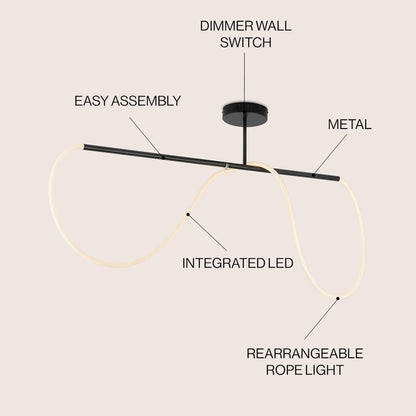 Contemporary Minimalist 360 Adjustable Silicone Neon Rope Dimmable Linear