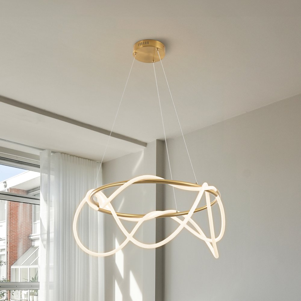 Minimalist 360 Adjustable Silicone Neon Rope Dimmable Integrated LED Chandelier