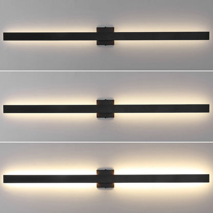 Metal 350-Degree Rotate Dimmable Integrated Linear LED Wall Sconce, Black