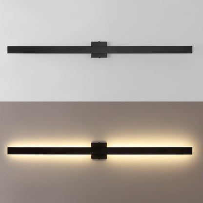 Metal 350-Degree Rotate Dimmable Integrated Linear LED Wall Sconce, Black
