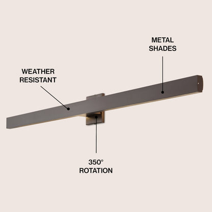 350-Degree Rotate Dimmable Integrated Linear LED Wall Sconce, Oil Rubbed Bronze