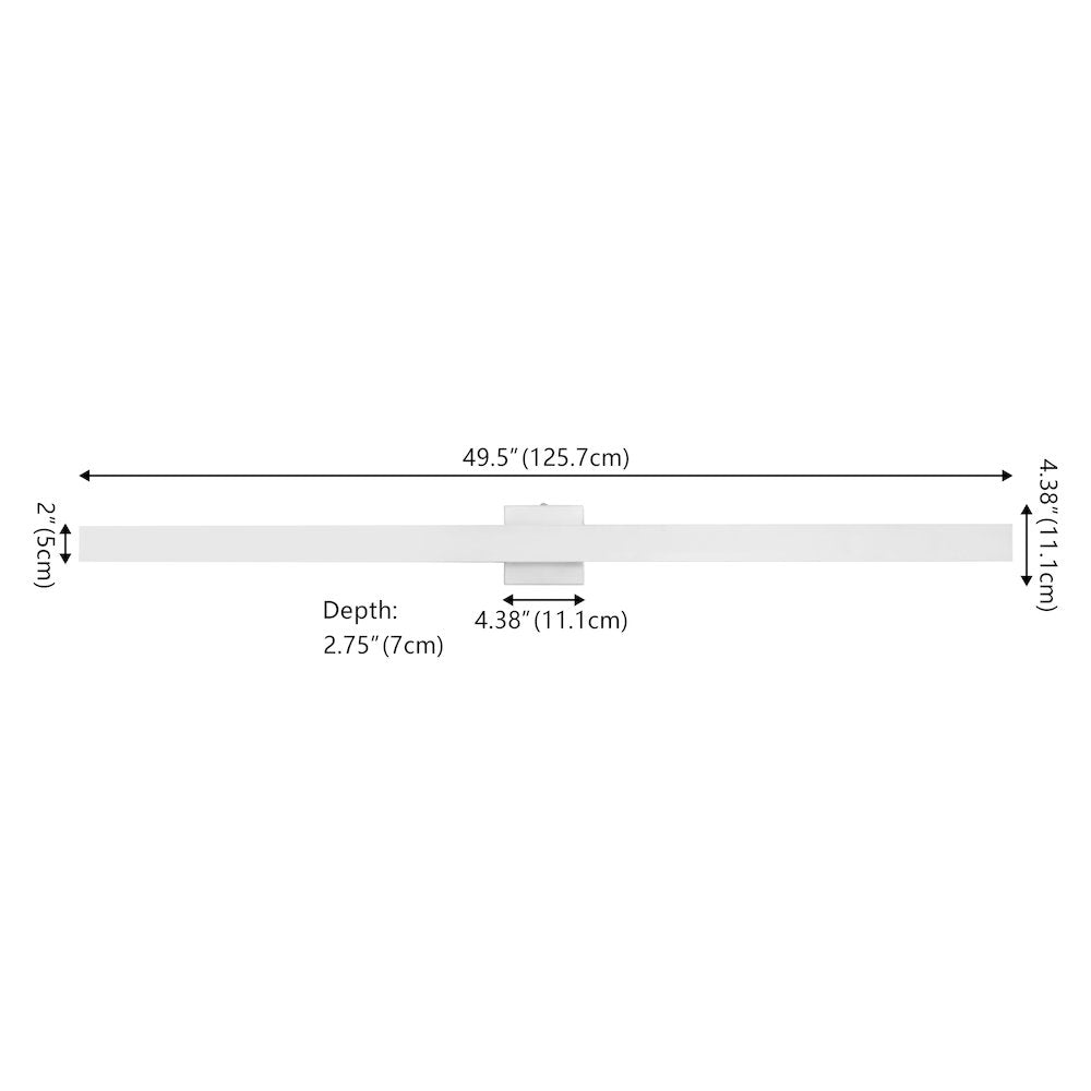 Metal 350-Degree Rotate Dimmable Integrated Linear LED Wall Sconce, White