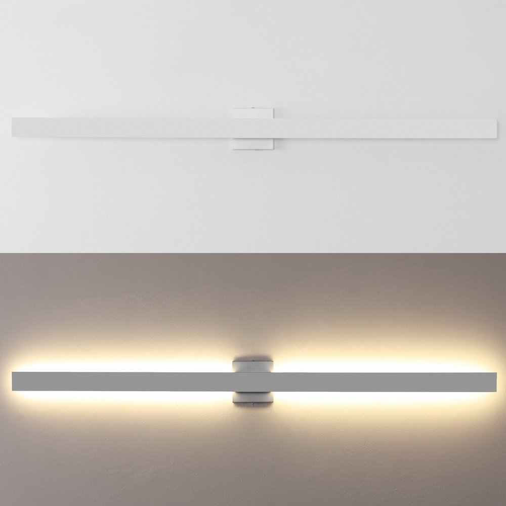Metal 350-Degree Rotate Dimmable Integrated Linear LED Wall Sconce, White