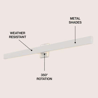 Metal 350-Degree Rotate Dimmable Integrated Linear LED Wall Sconce, White