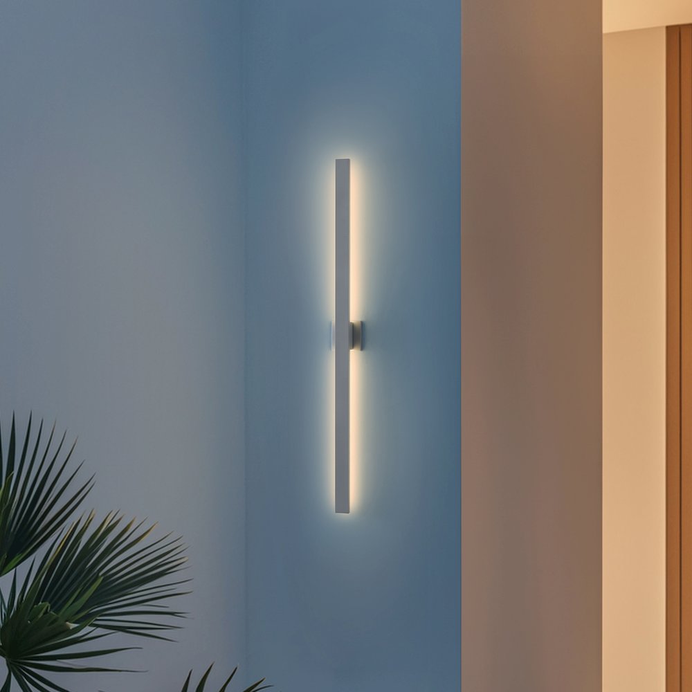 Metal 350-Degree Rotate Dimmable Integrated Linear LED Wall Sconce, White